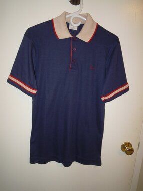 Vintage Caldwell Navy Blue LARGE Short Sleeve Knit Sweater Polo Shirt  NWT